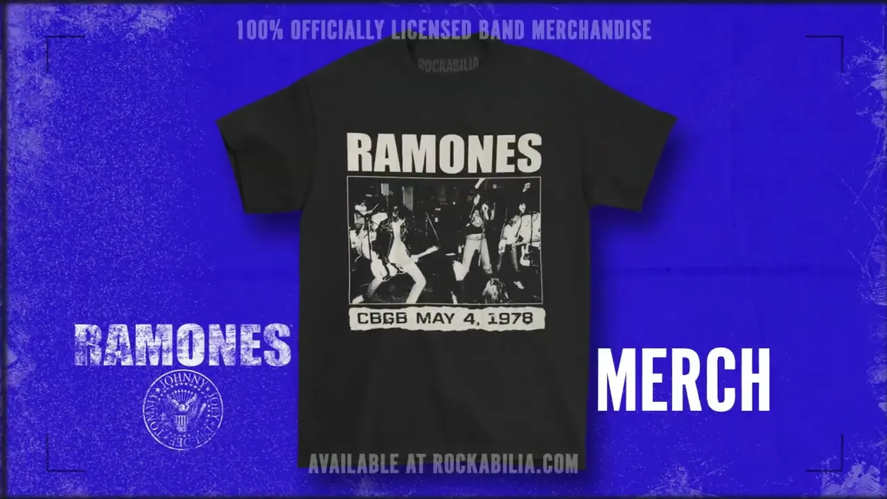 T-shirt Officiel The Ramones Live In Concert - Homme/unisexe Noir 100% Coton, Neuf Avec étiquettes