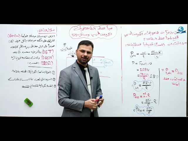 ⁣فيزياء السادس الاعدادي - الفصل الثاني - القوة الدافعة الكهربائية الحركية ج2
