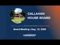 Callahan House Advisory Board Meeting Aug 12 2026