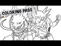Beerus VS Goku Coloring Pages Digital Coloring