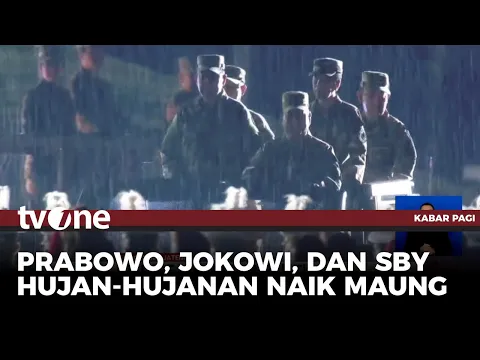 Parade Senja: Prabowo, SBY, dan Jokowi Hujan-hujanan Naik Maung