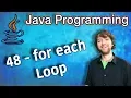 Java Programming Tutorial 48 - for each Loop in Java