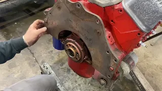 Removing flex plate trans dapt adapter plate and starter on old engine