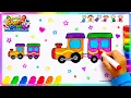 Cute Train Coloring for Kids Easy Train Drawing Coloring Learn Colors for Toddlers
