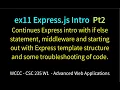 ex11 Express js Intro Pt2