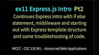 ex11 Express js Intro Pt2