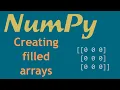 Using zeros and related functions to create arrays in NumPy