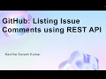 GitHub Listing Issue Comments using REST API