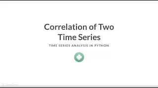 Python Tutorial Correlation of Two Time Series