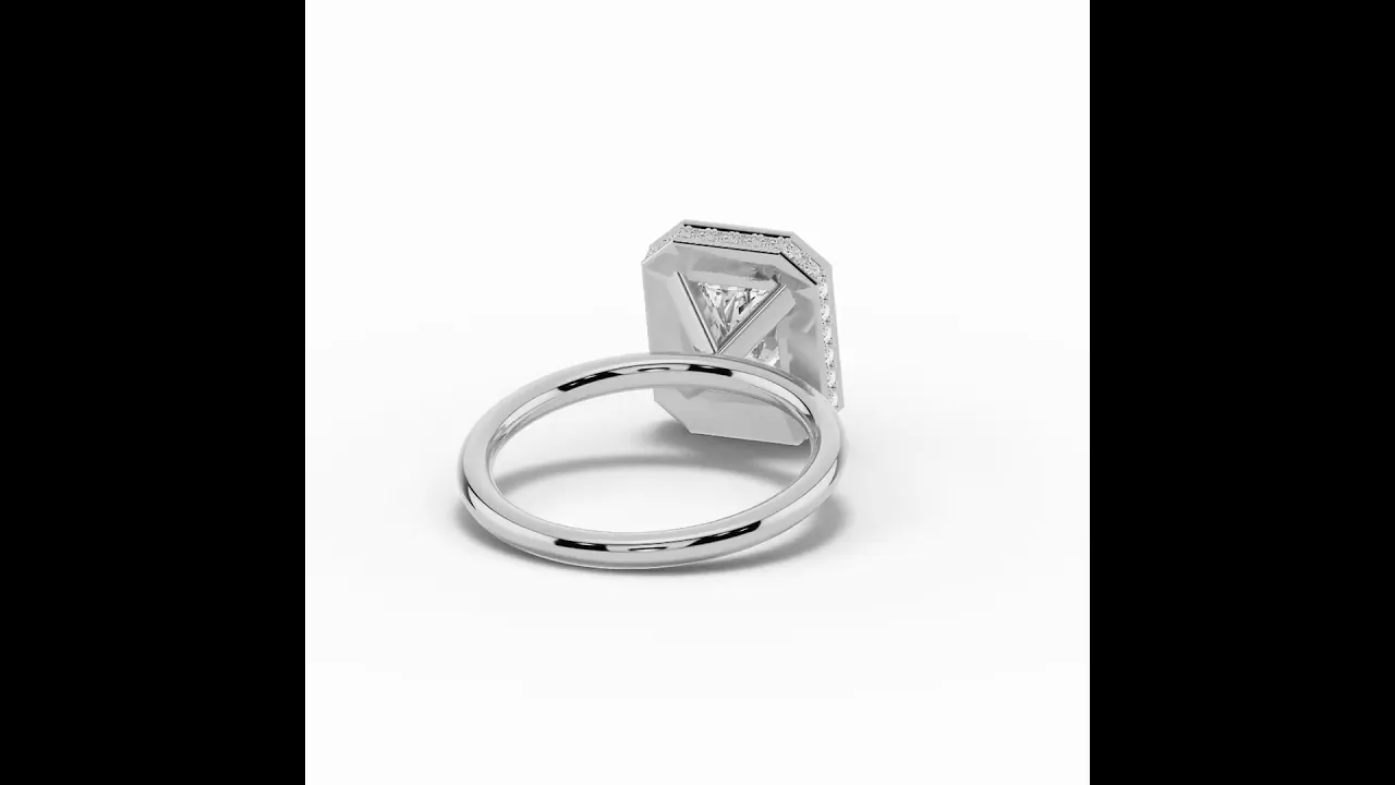 Radiant Nova Halo Engagement Ring