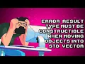 Fixing Static Assertion Error When Moving Objects to std vector