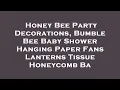 Honey Bee Party Decorations Bumble Bee Baby Shower Hanging Paper Fans Lanterns Tissue Honeyc Review