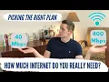 CHOOSING THE RIGHT INTERNET PLAN HOW MUCH SPEED DO YOU NEED