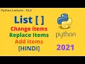 List in Python Change Item Values Replace item Range of List Lecture - 16 4 CodingwPritam