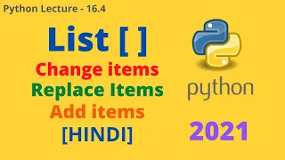 List in Python Change Item Values Replace item Range of List Lecture - 16 4 CodingwPritam