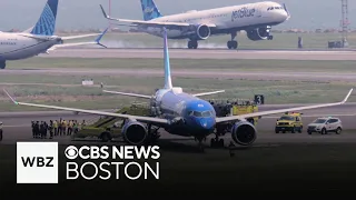JetBlue flight rolls off runway after landing at Logan Airport in Boston