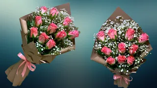 10 Roses Arrangs Flower Bouquet How To Make 10 Roses Flower Bouquet