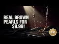 Brown Pearl D 6-6 5mm Necklace in Stainless Steel 20 Inches