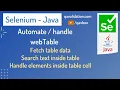Automate web tables in selenium java fetch data handle elements inside table