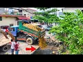 Download Lagu First Complete 100% New Project Landfill Delete Pond Drain !! Bulldozer Push Stone with Truck Unload