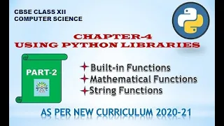CLASS XII USING PYTHON LIBRARIES PART-2 CLASS XII CHAPTER-4 CLASS XII CHAPTER-4 PART-2