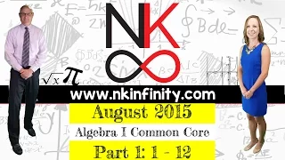NYS Algebra 1 - Common Core August 2015 Part 1 Problems 1