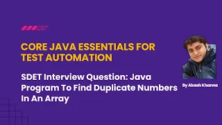 Java Program To Find Duplicate Numbers In An Array