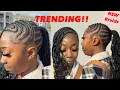 Trending Hairstyle Lemonade Braids w Ponytail Tutorial