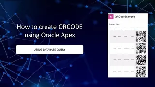 Oracle Apex - QRCODE Using JavaScript and SQL