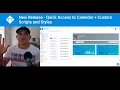 New Release - Quick Access to Calendar Custom Scripts and Styles