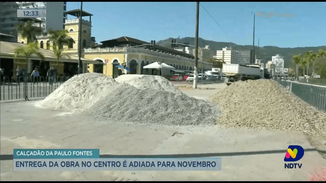 Entrega da obra do calçadão, no centro de Florianópolis, é adiada para novembro