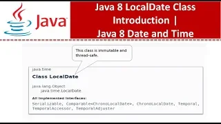 Java 8 LocalDate Class Introduction Java Date and Time Java 8 Date and Time