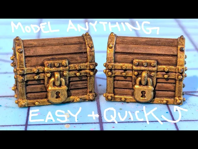 Treasure Chest Tabletop Game Basing Bits 3D Printable STL video thumbnail