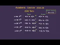 Academic Calendar 2024-25 for Odd Term