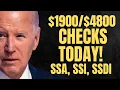 1900 and 4800 Checks DEPOSITED TODAY For Social Security Beneficiaries SSA SSI SSDI Payments