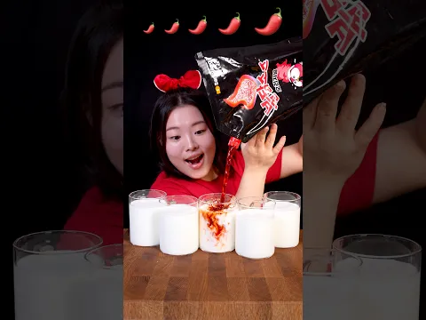 Plastic Noodles + Buldak + Milk: 1% vs 100% Spicy Challenge πΆοΈπ₯π₯