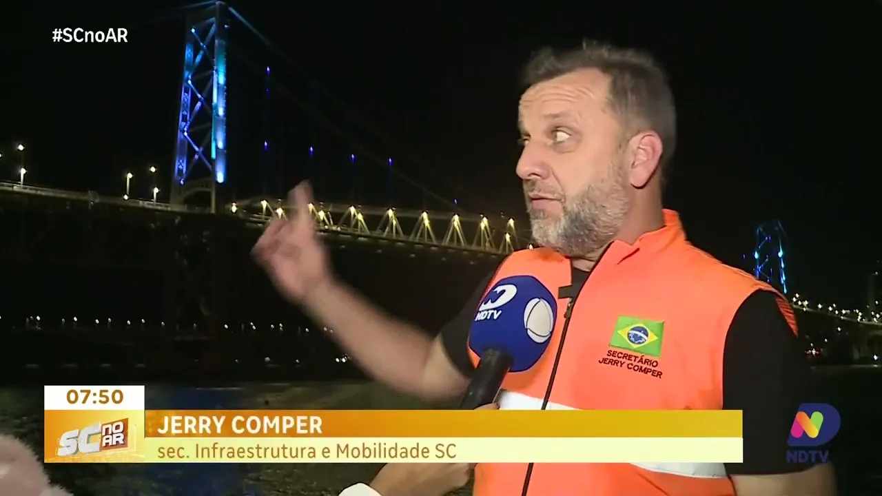 Testes mostram como deve ficar a iluminação cênica na ponte Hercílio Luz