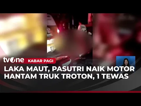 Pasutri Berboncengan Sepeda Motor Tabrak Truk Mogok, Satu Tewas