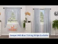 Sawyer Mill Blue Ticking Stripes Curtains -