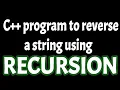 C program to reverse a string by using recursion