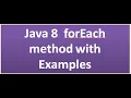 Java 8 forEach method with examples