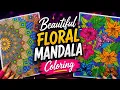 Beautiful Floral Mandala Coloring Page Relaxing Adult Coloring Stress Relief Art