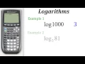 TI Calculator Tutorial Logarithms