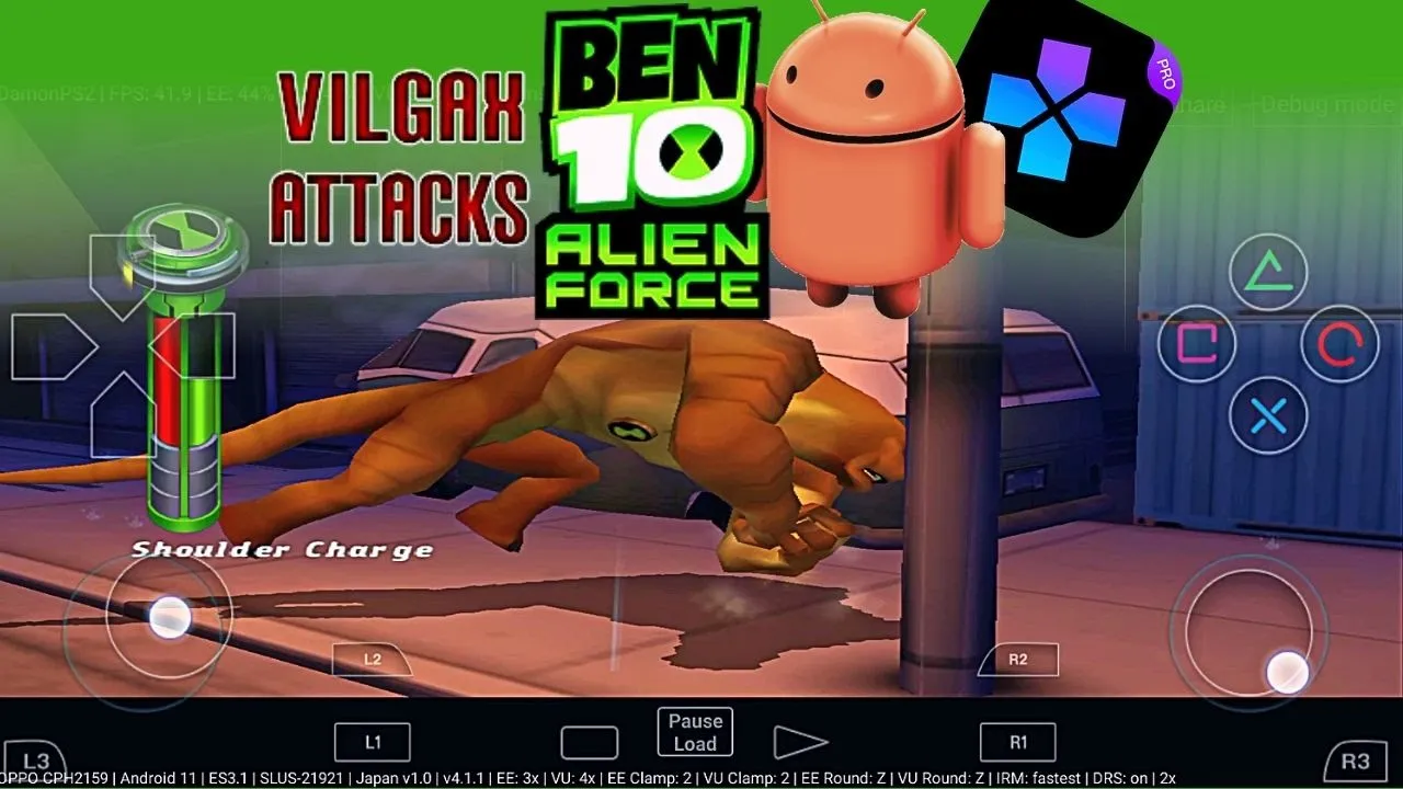 Ben 10 Alien Force Vilgax Attacks PS2 Emulator Android - Ben 10 DamonPS2 PRO - Ben10 Mobile Gameplay
