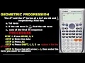 USING CALCULATOR TO SOLVE GEOMETRIC PROGRESSION