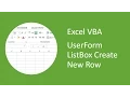 Excel VBA UserForm ListBox Create New Row with AddItem and Specify its Row Number