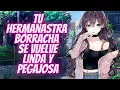 ASMR Tu Hermanastra Borracha se vuelve Linda y Pegajosa Roleplay Anime Espanol Mayella ASMR