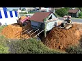 Be Careful !! Amazing Project Bulldozer Komatsu Pushing Soil Delete Water Around House Completed100%