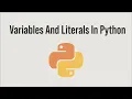Variables and literals in python3 pythonQuickCourse