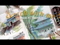 Lagu SKETCH WITH ME || Holbein Irodori Gouache \u0026 Korean Temples